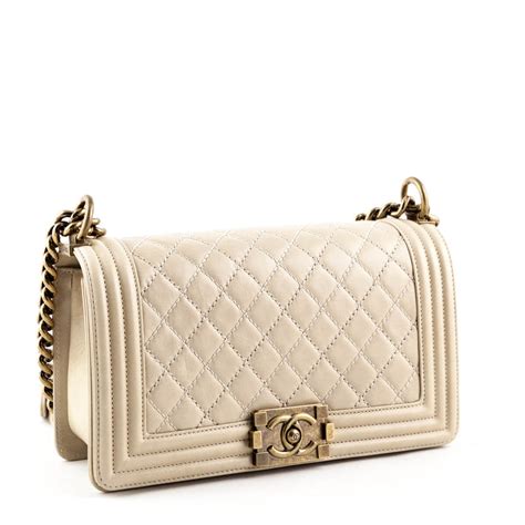 chanel boy handbag beige